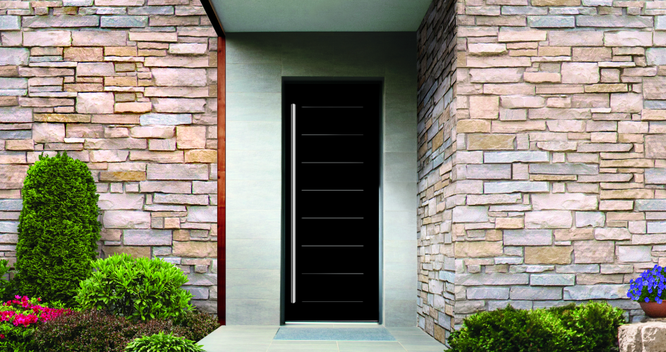 stunning black entry door